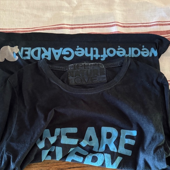 Free City Black Long Sleeve Shirt with Blue Text. Life nature love - Picture 6 of 6